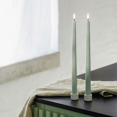 Uyuni Lighting LED stagelys støvet grøn H 32 cm 2 stk.