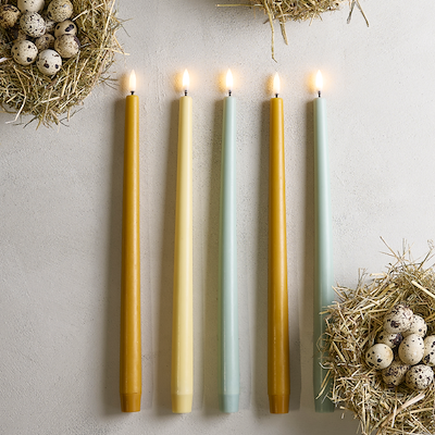 Uyuni Lighting LED stagelys støvet grøn H 32 cm 2 stk.