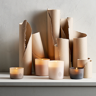 Uyuni Lighting LED glas lys beige H6 cm