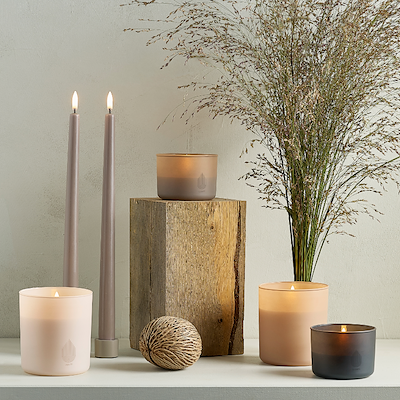 Uyuni Lighting LED glas lys beige H10,2 cm