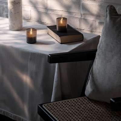 UYUNI LED lys i glas grå H7 cm 2 stk.