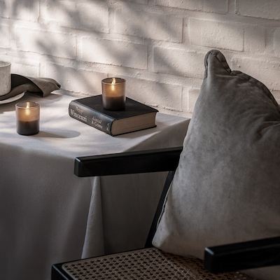 UYUNI LED lys i glas grå H7 cm 2 stk.