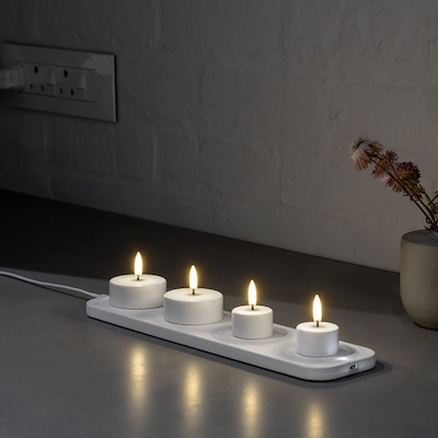 Uyuni Lighting LED maxi fyrfadslys hvid Ø 6 cm 2 stk.