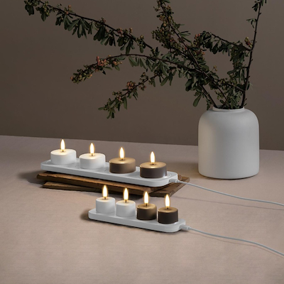 Uyuni Lighting LED maxi fyrfadslys hvid Ø 6 cm 2 stk.