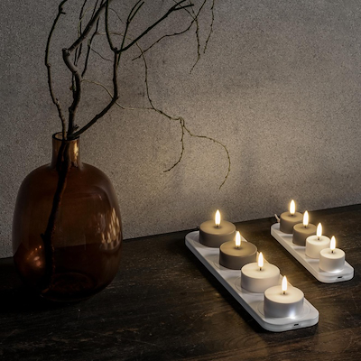 Uyuni Lighting LED maxi fyrfadslys hvid Ø 6 cm 2 stk.