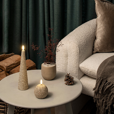 UYUNI LED Snowball glitterlys champagne H7 cm