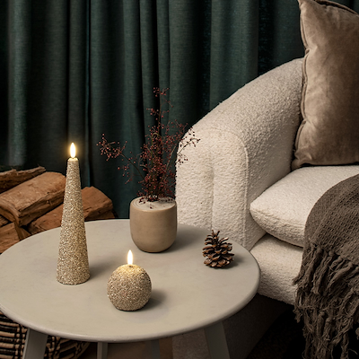 UYUNI LED Snowball glitterlys champagne H7 cm