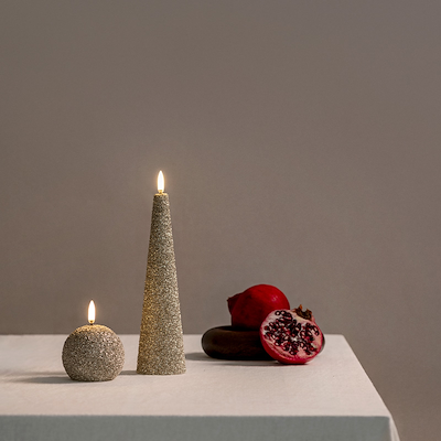 UYUNI LED Snowball glitterlys champagne H7 cm