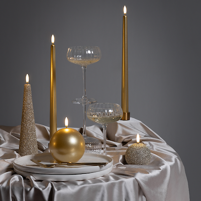 UYUNI LED Snowball glitterlys champagne H7 cm