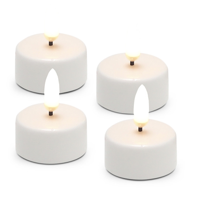 Eledea LED fyrfadslys hvid 4 stk.