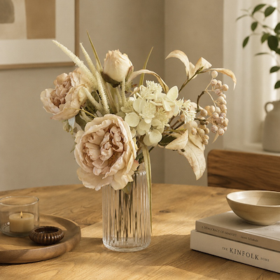Enjoy evighedsbuket creme H 62 cm