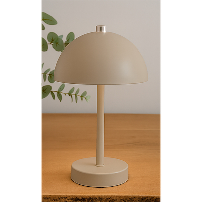 Bordlampe beige opladeligt med touch H 25,5 cm
