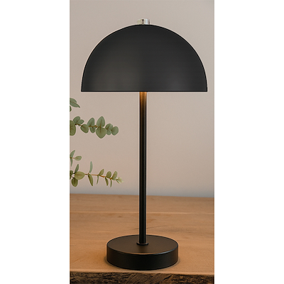 Bordlampe sort opladeligt med touch H 35 cm