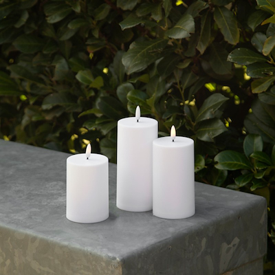 Enjoy solar LED bloklyssæt udendørs hvid Ø 7 cm 3 stk.