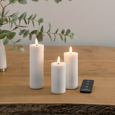 ENJOY LED bloklys 3-pak Ø4,8 cm hvid