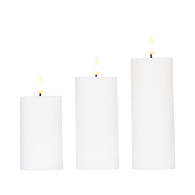 Enjoy Harlekin LED bloklys hvid Ø 5,8 cm 3 stk.