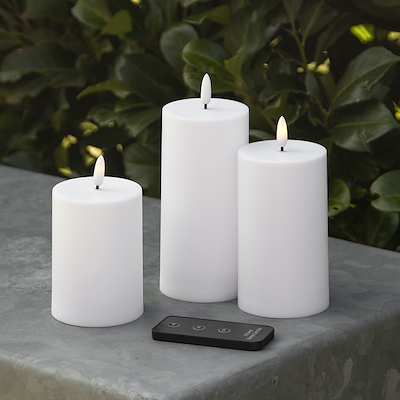 ENJOY LED bloklys sæt udendørs Ø7 cm hvid