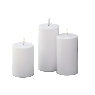 ENJOY LED bloklys sæt udendørs Ø 7 cm hvid