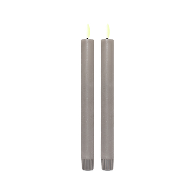 ENJOY LED stagelys 2-pak Ø2,2xH22 cm grå