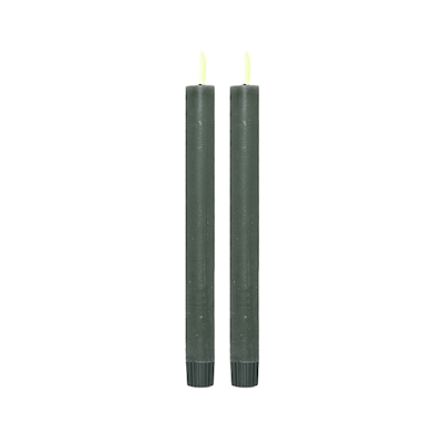 ENJOY LED stagelys 2-pak Ø2,2xH22 cm grøn