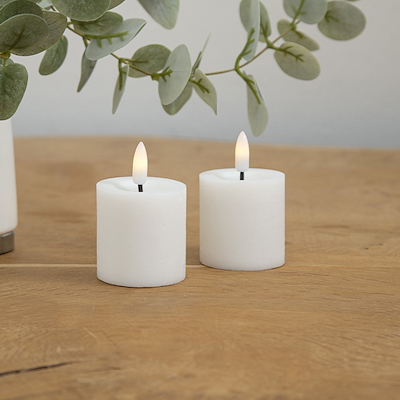 ENJOY LED mini bloklys 2-pak Ø 4,8 x H 5 cm hvid