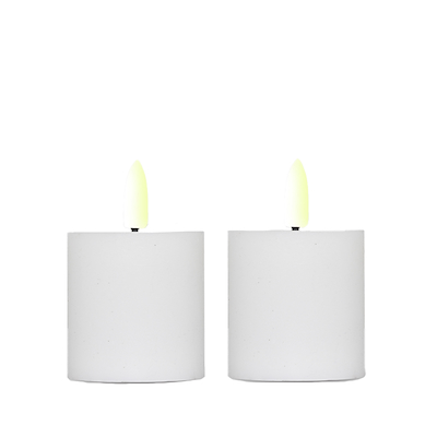 ENJOY LED mini bloklys 2-pak Ø 4,8 x H 5 cm hvid