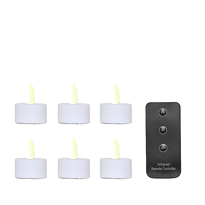 ENJOY LED fyrfadslys 6-pak plast Ø3,6xH2 cm hvid