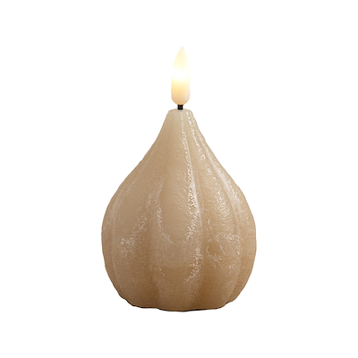 ENJOY LED løglys med timerfunktion Ø 6,5 x H 8 cm sand