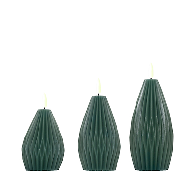 Enjoy Elipse LED vokslys grøn 3 stk.