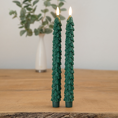 Enjoy LED juletræslys mørkegrøn H26 cm 2 stk