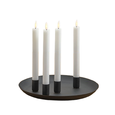 Enjoy dekorfad med 4 magnetholdere sort Ø28 cm