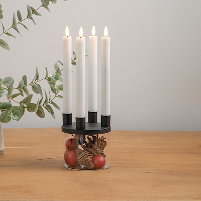 Enjoy Hurricane lysestage til 4 stagelys sort H13 cm