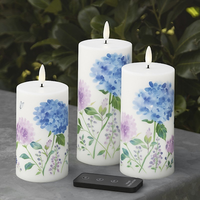 Enjoy LED bloklys hortensia Ø 7 cm 3 stk.