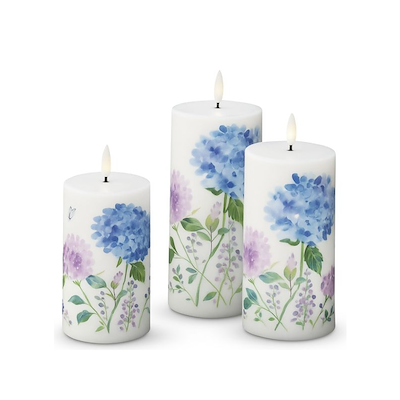 Enjoy LED bloklys hortensia Ø 7 cm 3 stk.