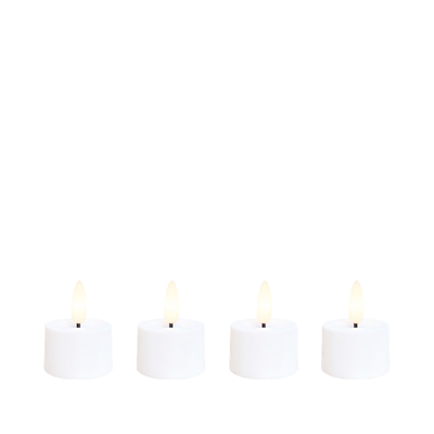 Enjoy LED fyrfadslys genopladelig hvid Ø 3,9 cm 4 stk.