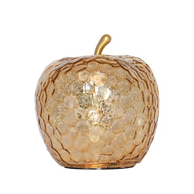 Enjoy LED glas æble guld H 17 cm