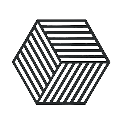 Bordskåner hexagon sort H14 cm