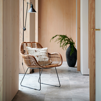 Villa Collection Sokne stol naturrattan metal H76 cm