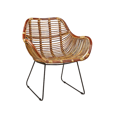 Villa Collection Sokne stol naturrattan metal H76 cm