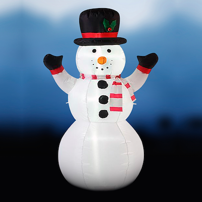 Oppustelig snemand med LED lys 240 cm