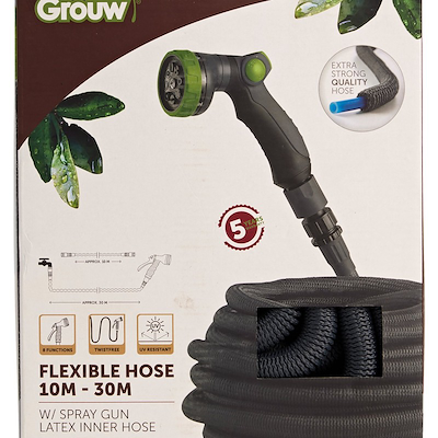 Grouw flexslange med brusepistol grøn 30 meter