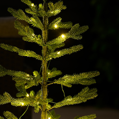 Juletræ i potte med 35 LED lys H90 cm