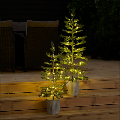 Juletræ i potte med 35 LED lys H90 cm