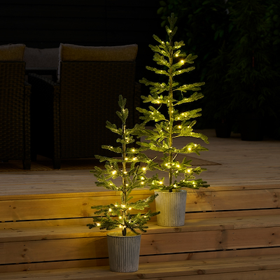 Juletræ i potte med 70 LED lys H120 cm