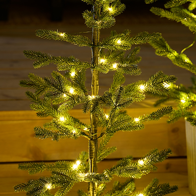 Juletræ i potte med 70 LED lys H120 cm