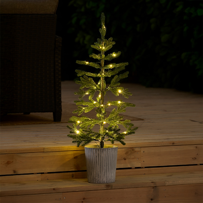 Juletræ i potte med 70 LED lys H120 cm