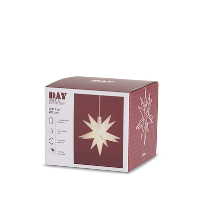 Stjerne LED lys hvid 12 cm