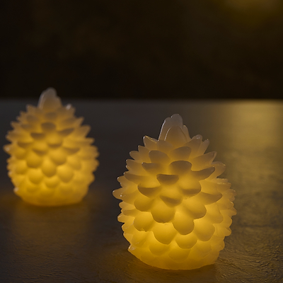 Grankogle LED lys 2 stk.