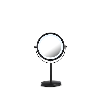 Makeup spejl med LED lys 17.5 cm sort