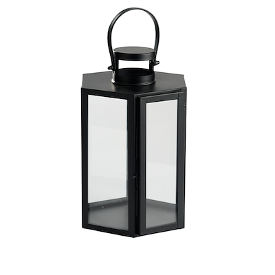 Lanterne med håndtag sort 33 cm
